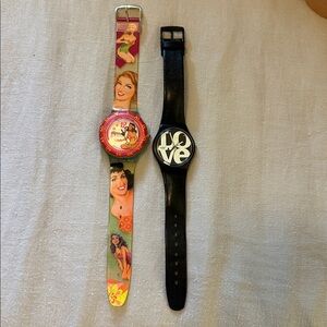 2 swatch watches. Out of production! Need batteries but are in perfect shape!